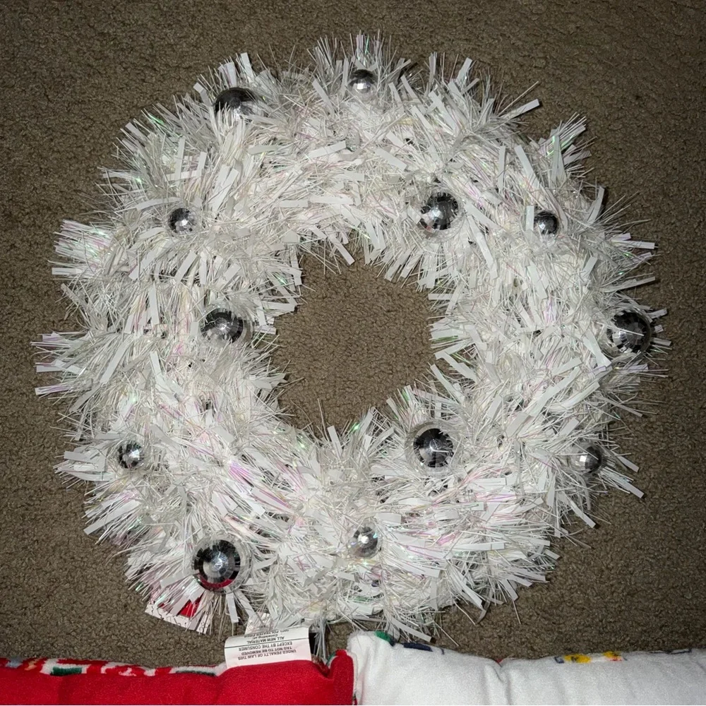 Festive Holiday Pillow and Wreath Set